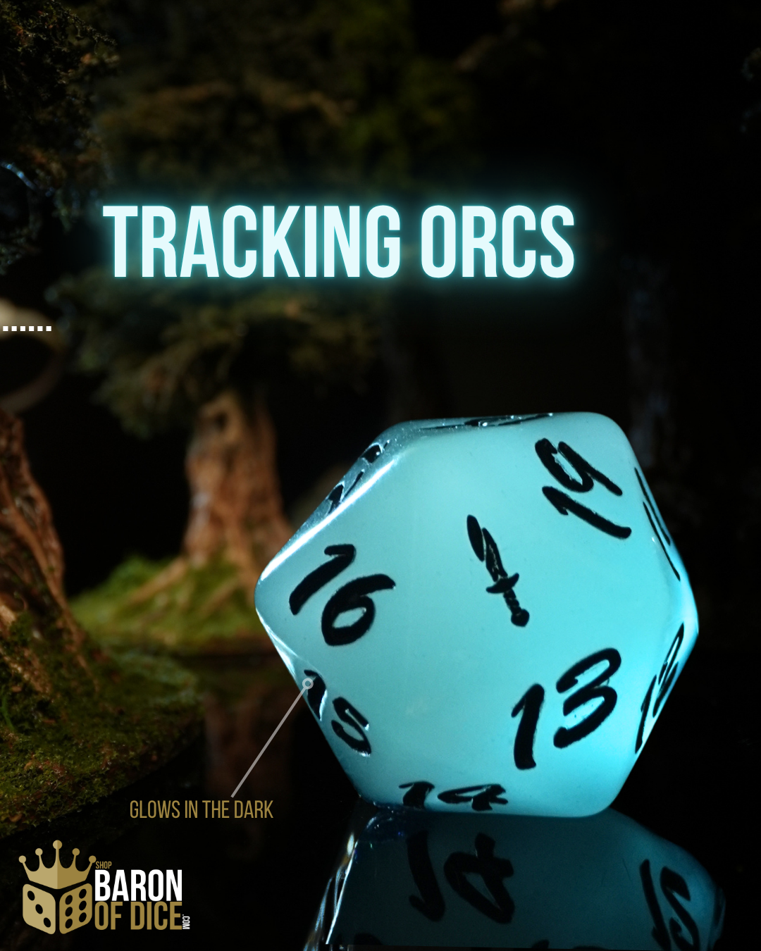 Oversized D20 Spindown | Moonlit Sword