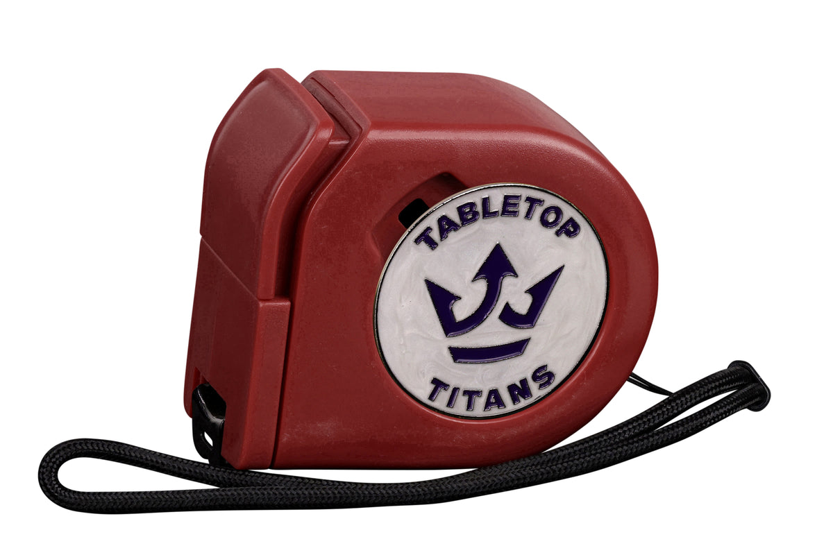 Tabletop Titans | White | Wargaming Tape Measure | Baron's Coin™ Compatible