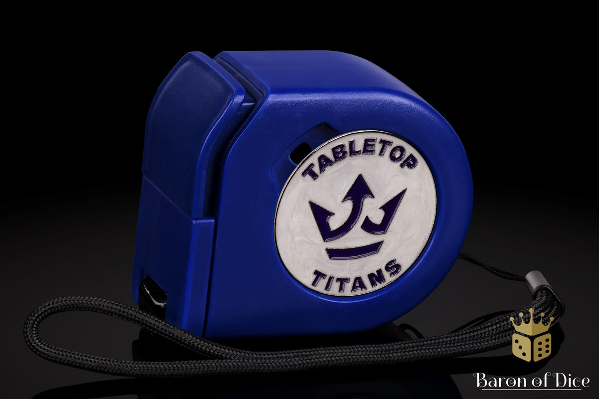 Tabletop Titans | White | Wargaming Tape Measure | Baron's Coin™ Compatible