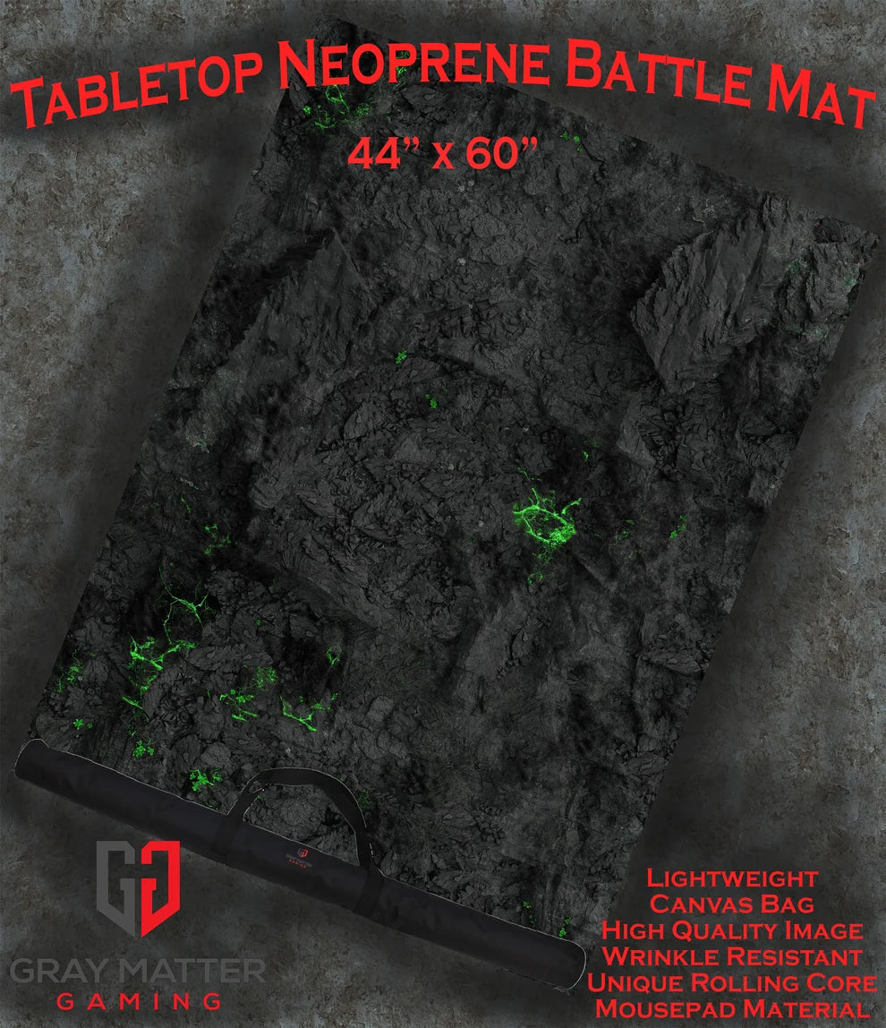 Blighted Caverns | Neoprene Battle Mat with Bag | Baron of Dice