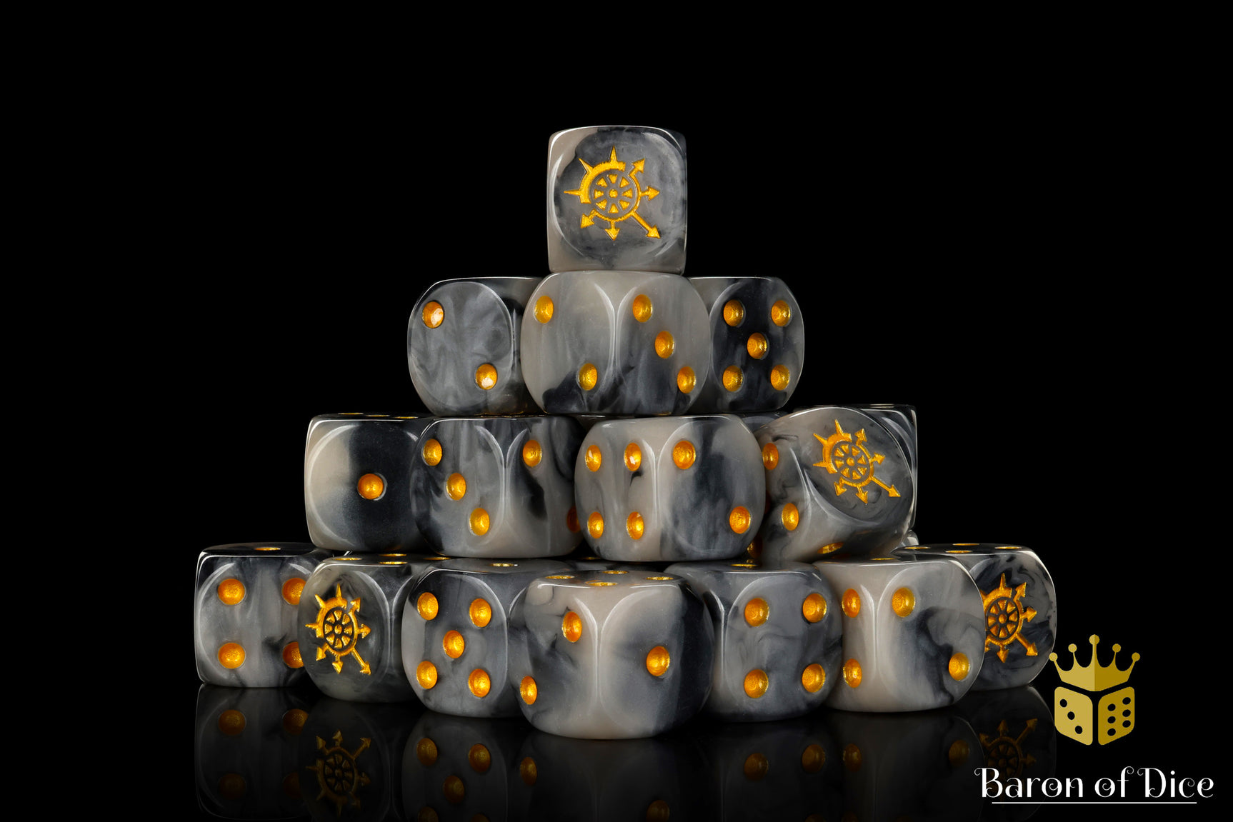 Cogs of Chaos Dice - Corrupted Steel