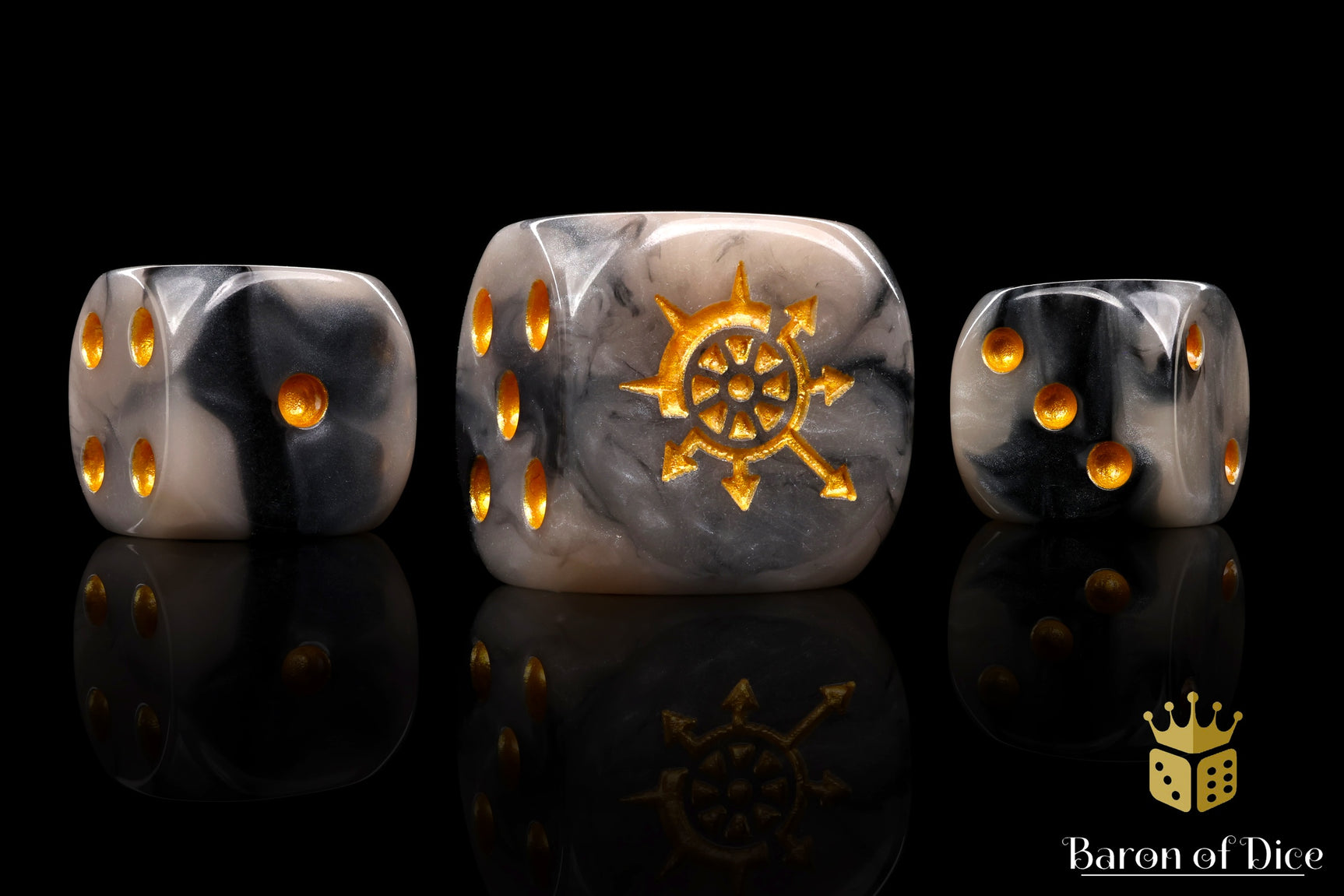 Cogs of Chaos Dice - Corrupted Steel