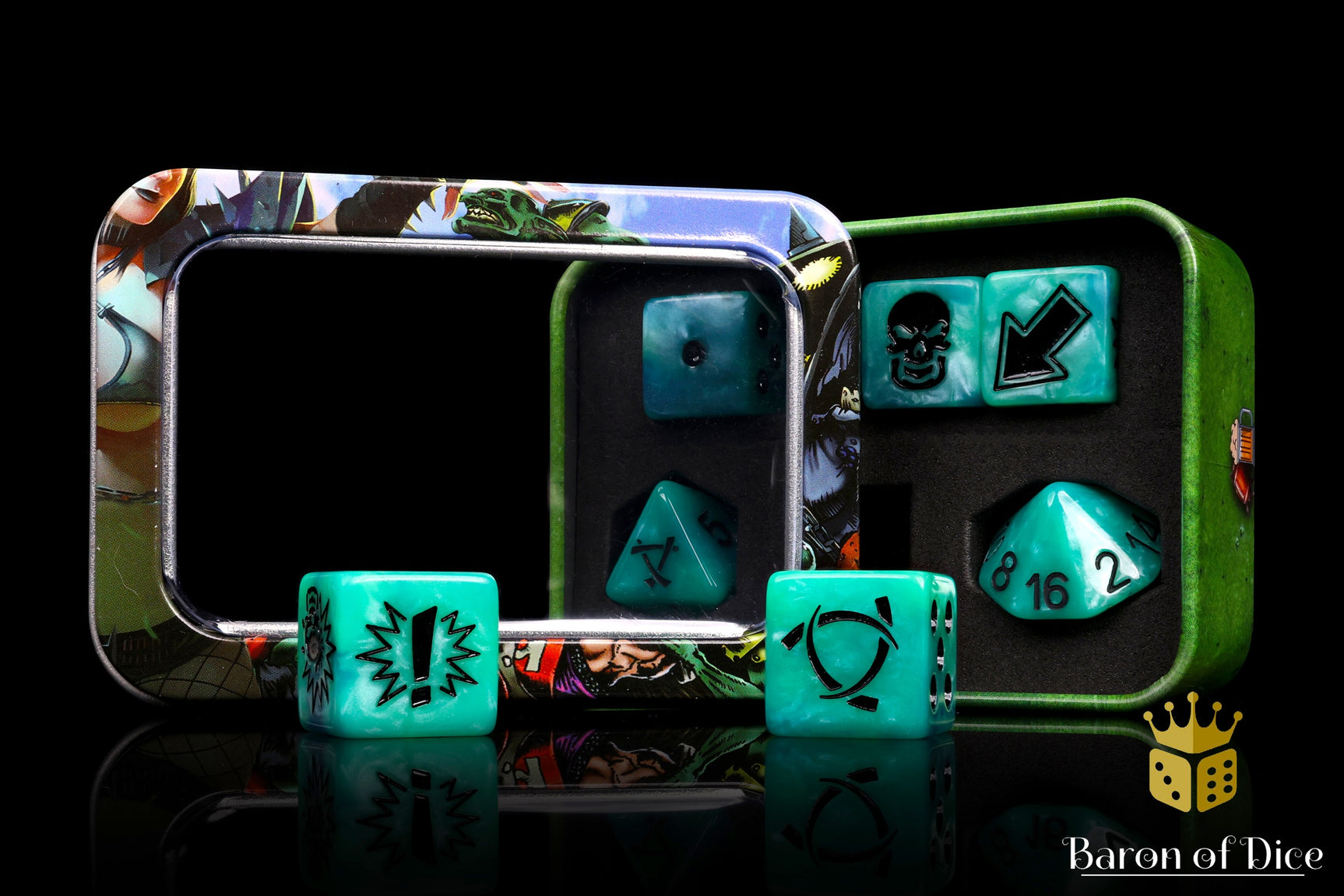 Ethereal Blue - Bloody Football Dice (Set of 7)