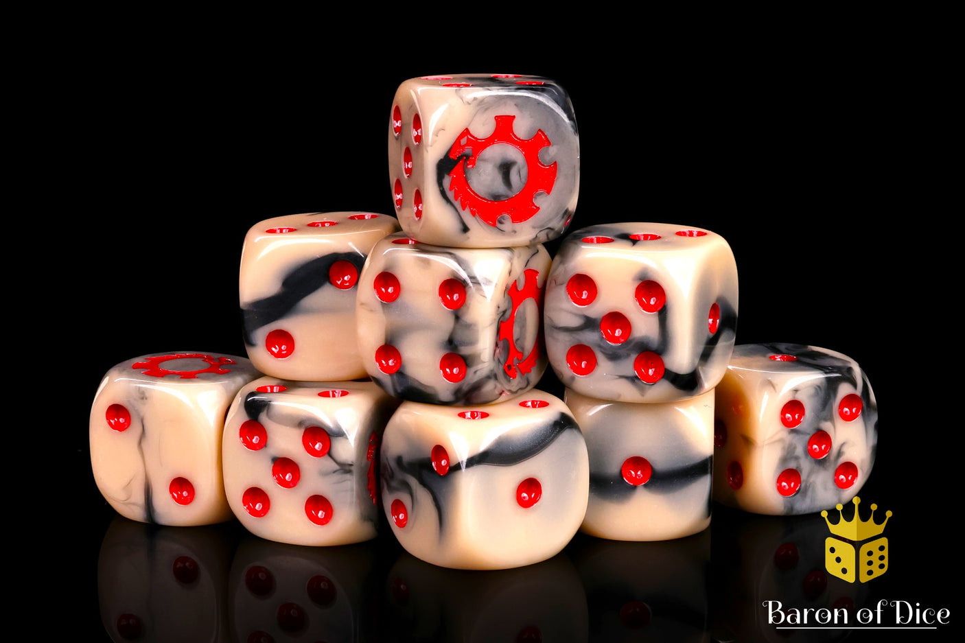 Alien Dice | Beige & Red