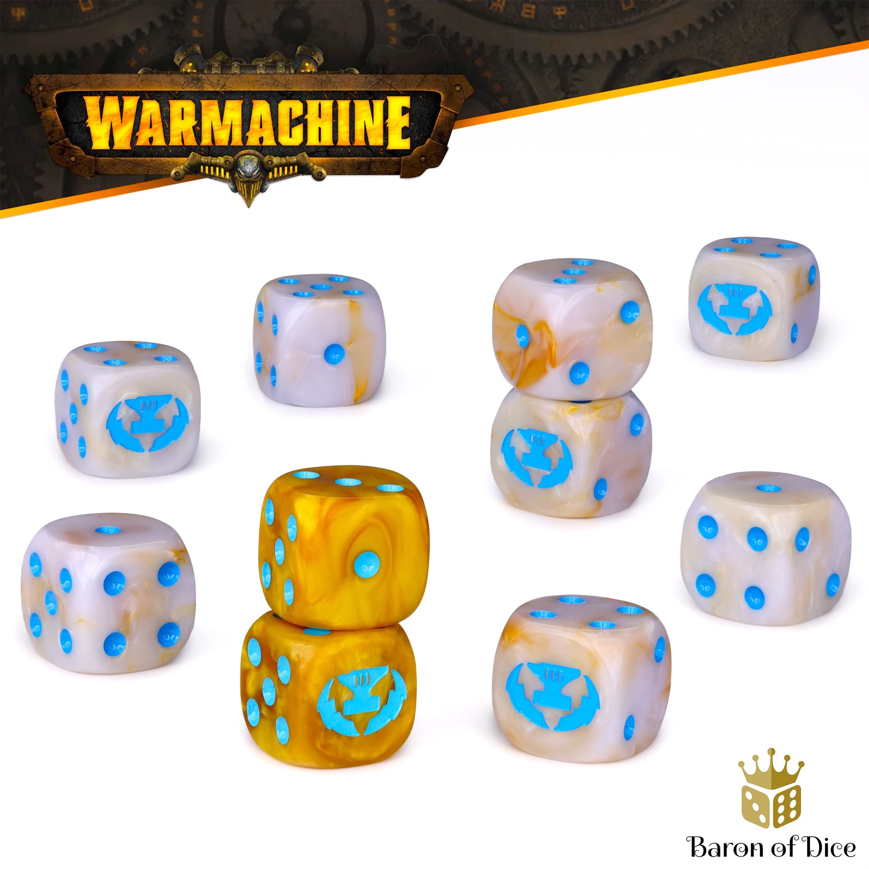 Warmachine: Cygnar Storm Forge Official Dice Set