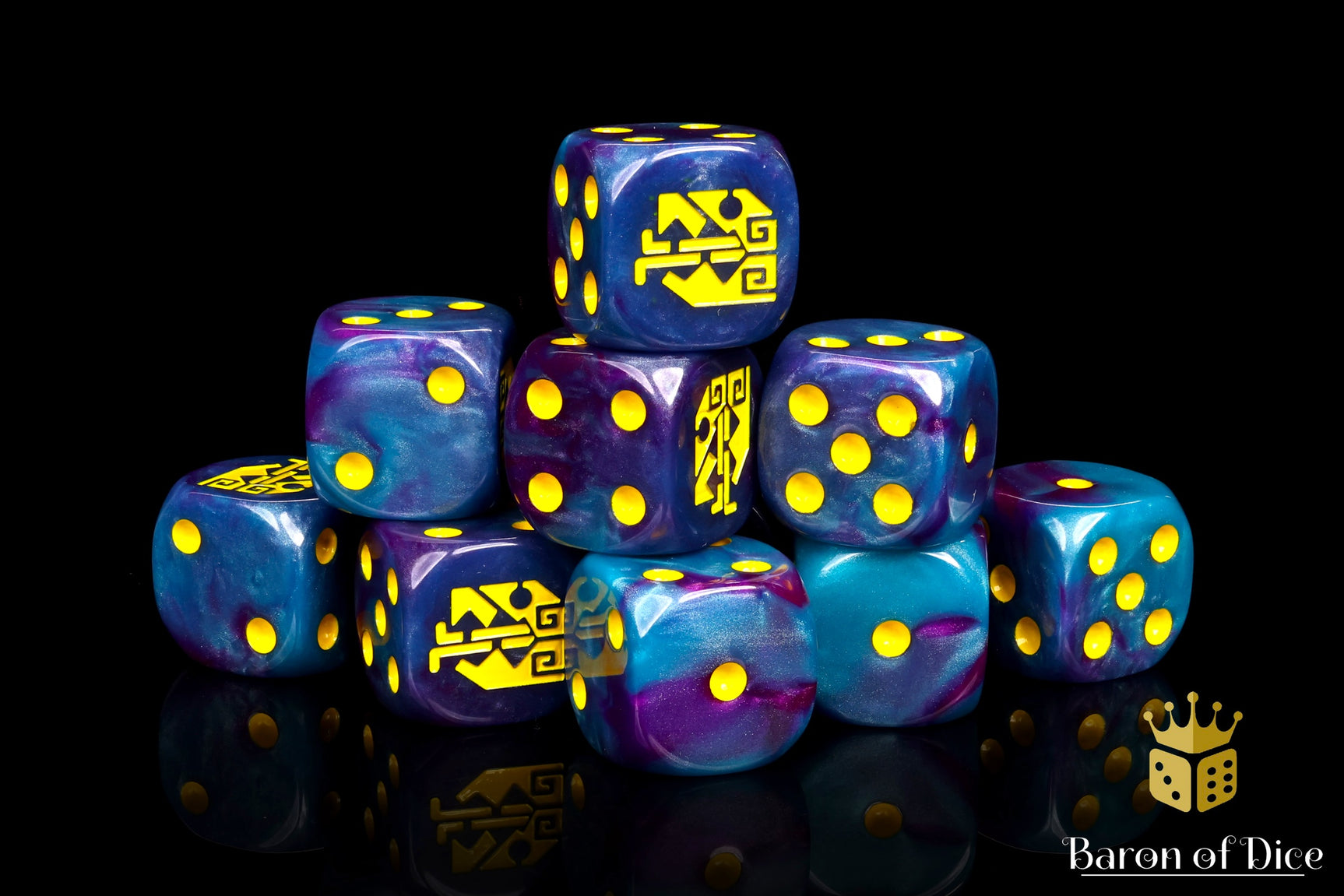 Aztec Lizard Dice - Turquoise