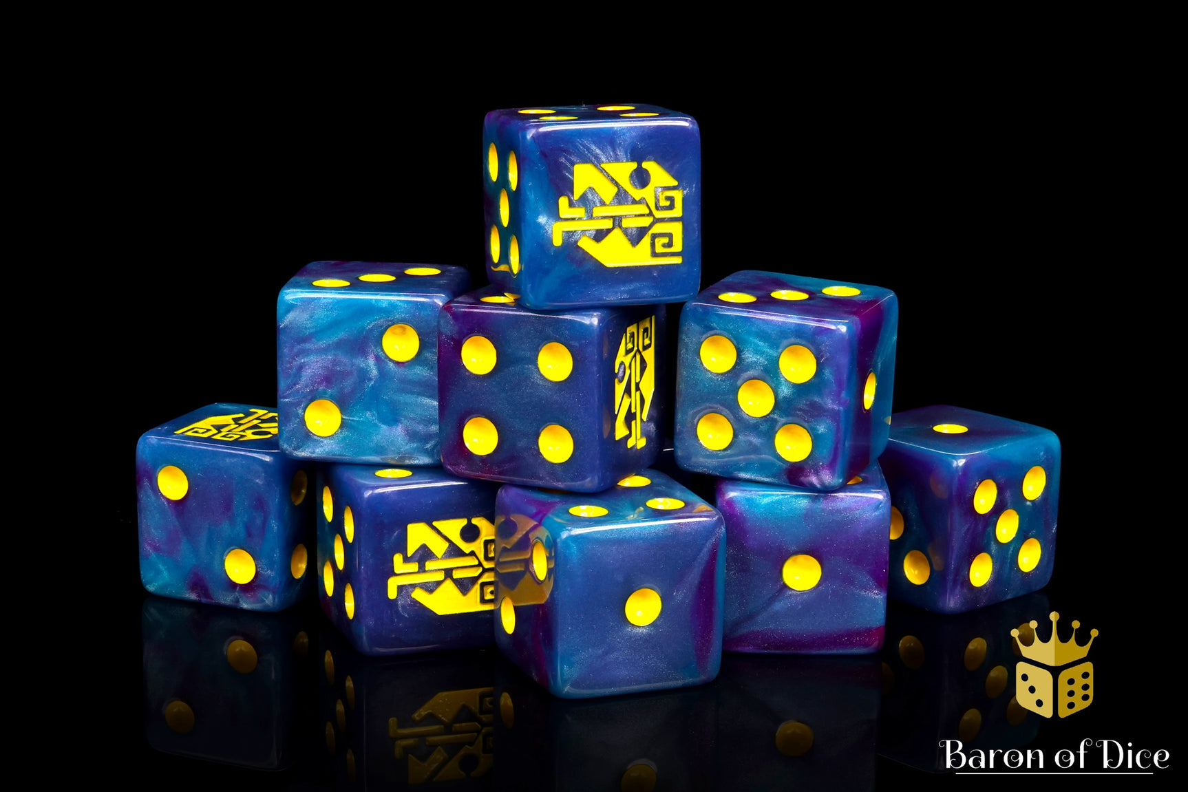 Aztec Lizard Dice - Turquoise