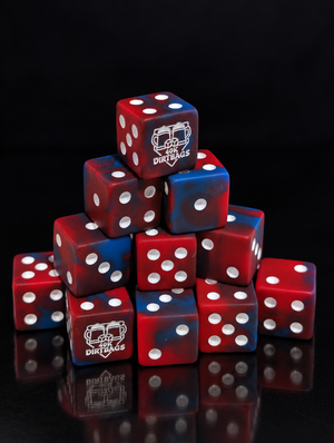 Dirtbag Gaming Official Dice | Matte Red and Blue