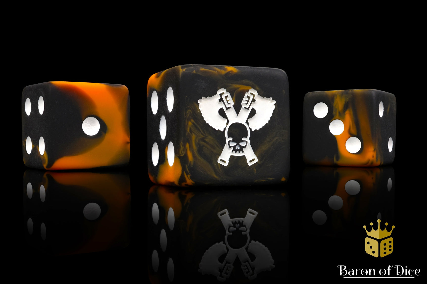 Skull Grinders Dice - Black Lava