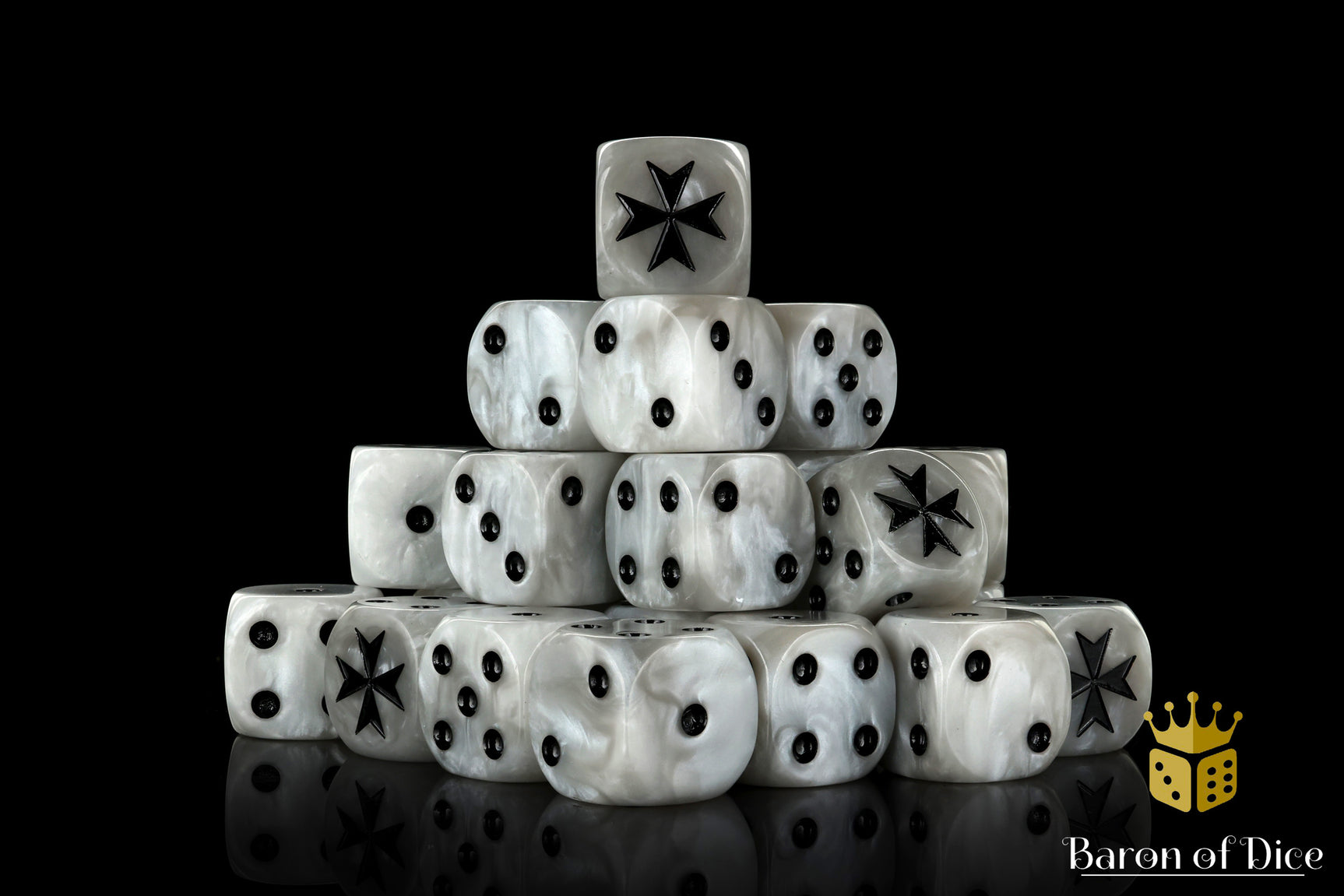 Knight Templar Dice - White