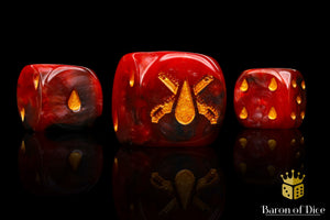 Chain Blades Dice - Blood Red