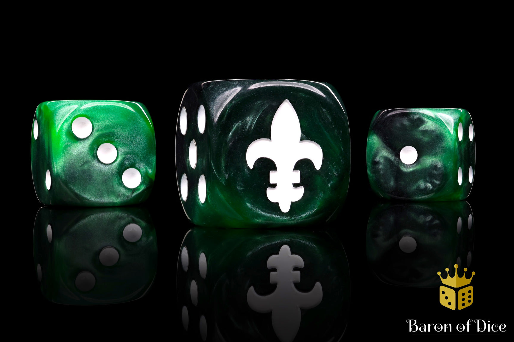 Fleur De Lis Dice - Green