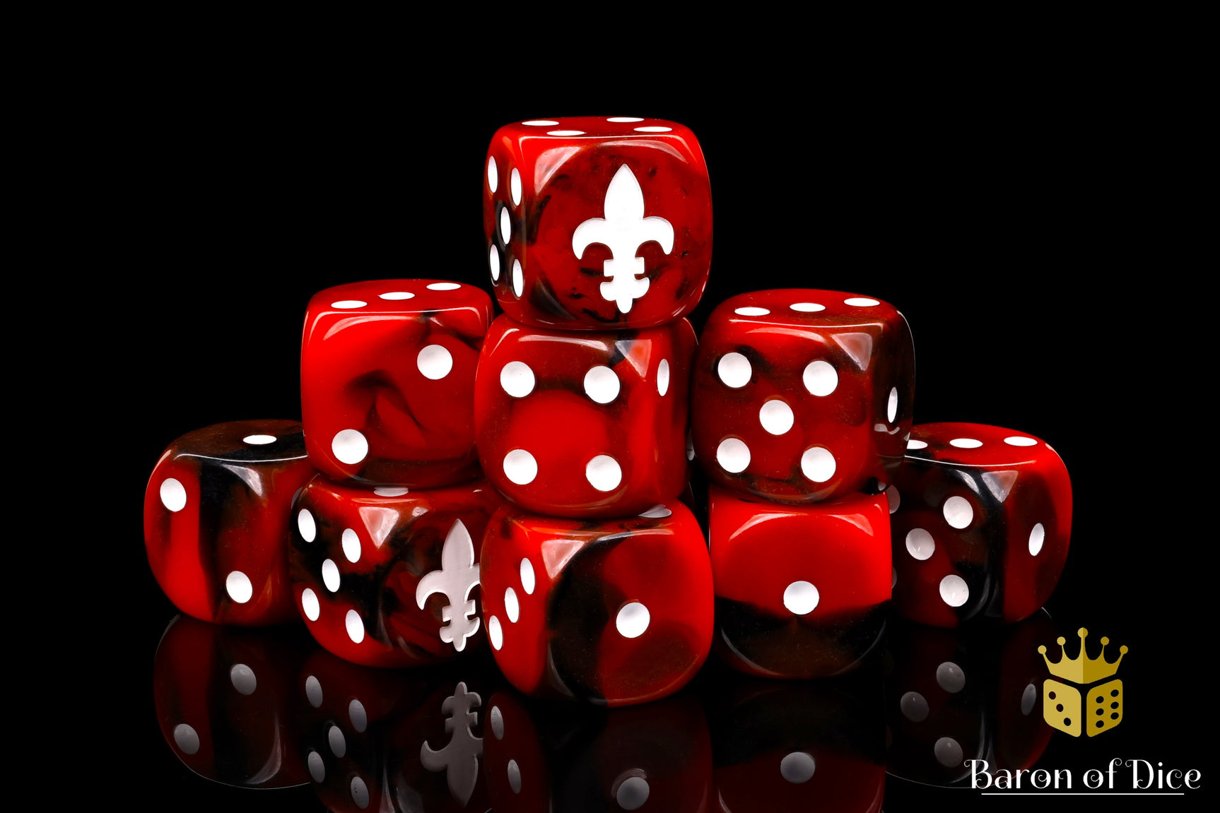 Fleur De Lis Dice - Red