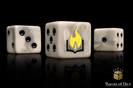 Flaming Book Dice