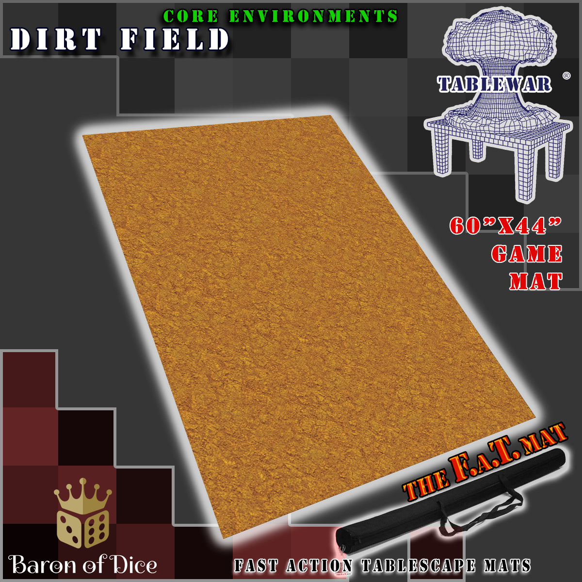 60x44" 'Dirt Field' F.A.T. Mat