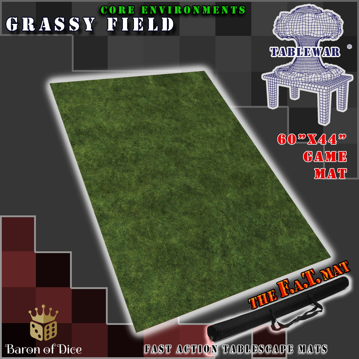 60x44" 'Grassy Field' F.A.T. Mat