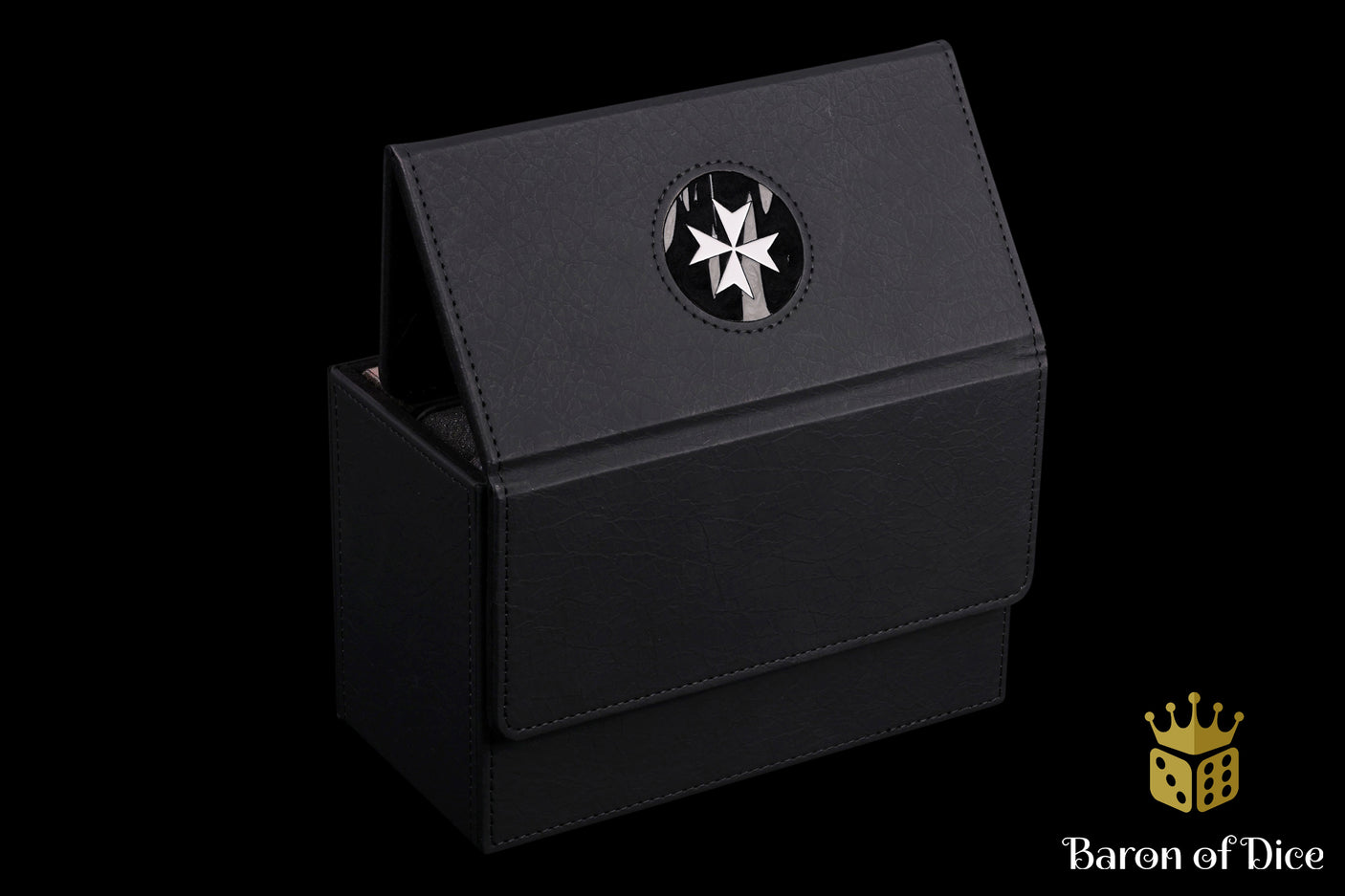 Knights Templar | Black | Wargaming & Datasheet Box | Baron's Coin™ Compatible