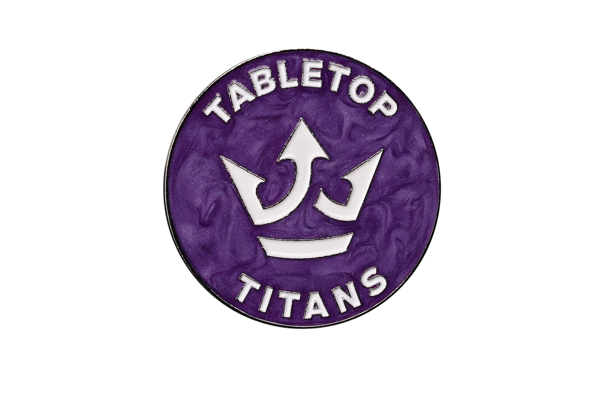 Tabletop Titans | Purple | Wargaming Tape Measure | Baron's Coin™ Compatible