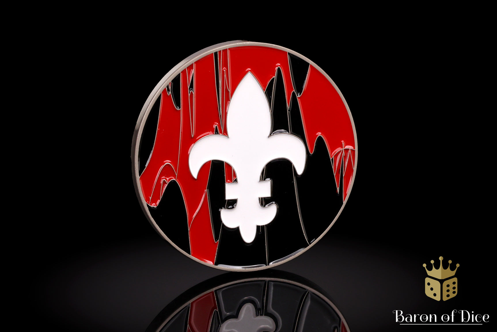 40mm Objective Coins - Fleur De Lis - Red