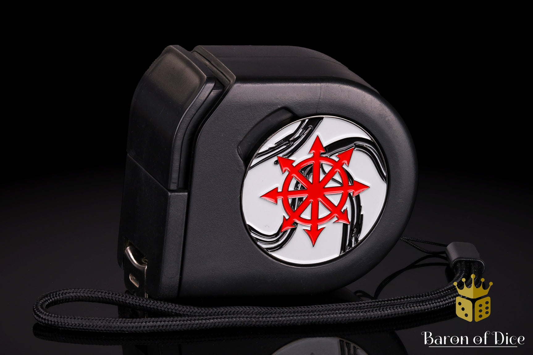 Wargaming Tape Measure | Baron's Coin™ Compatible | Marbled Chaos Star