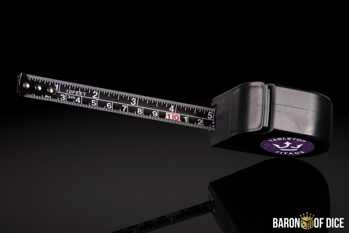 Tabletop Titans | Purple | Wargaming Tape Measure | Baron's Coin™ Compatible