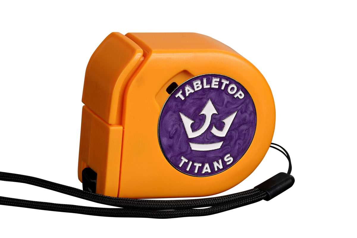 Tabletop Titans | Purple | Wargaming Tape Measure | Baron's Coin™ Compatible