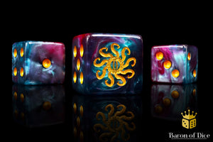 Cult of Knowledge Dice - Teal & Purple