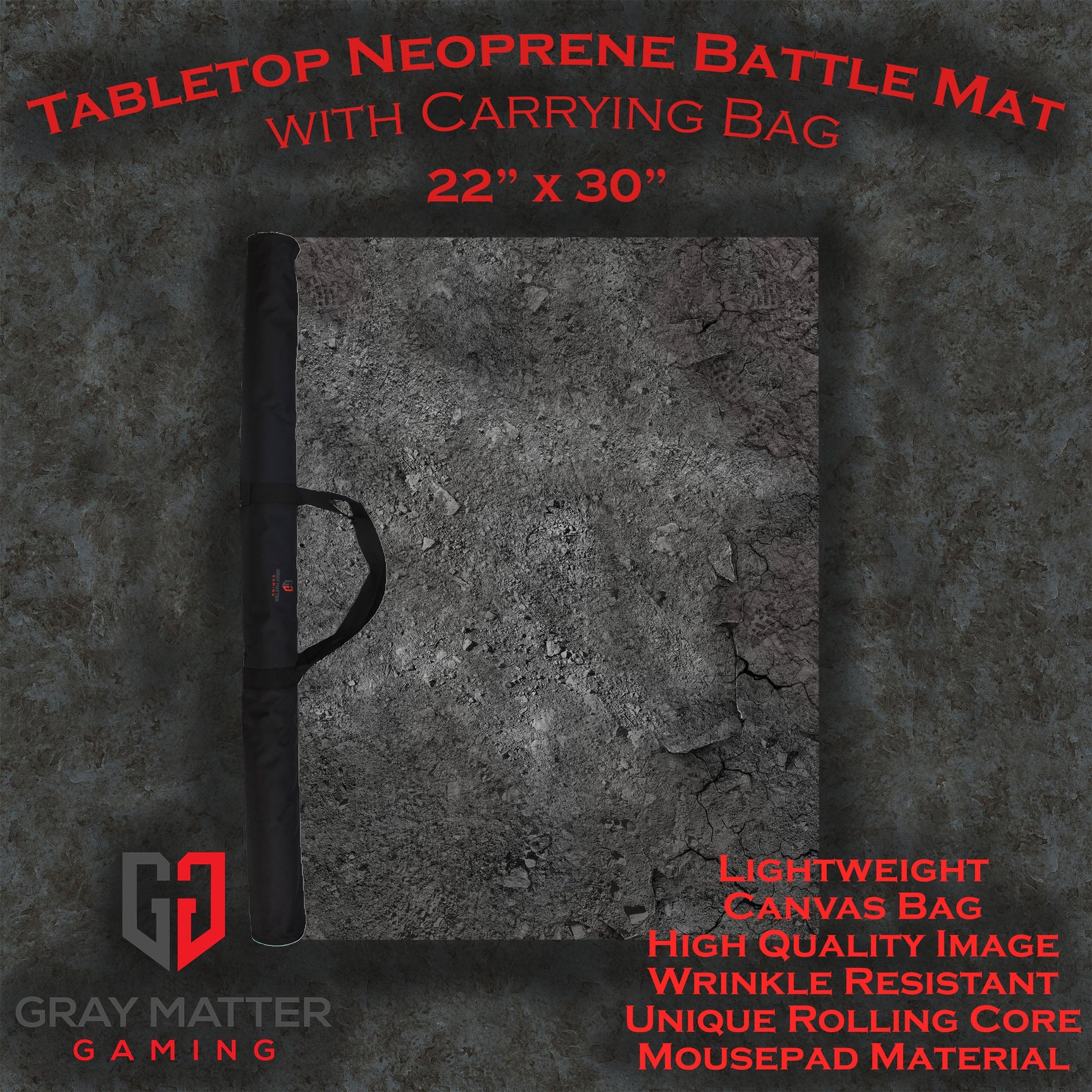 Ashen Wastelands - Neoprene Battle Mat - Warhammer, AoS, 40K, Kill Team, MCP, Shatterpoint, Legion, More