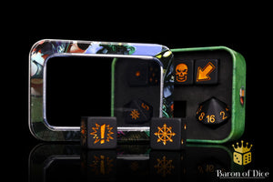 Matte Black - Bloody Football Dice (Set of 7)