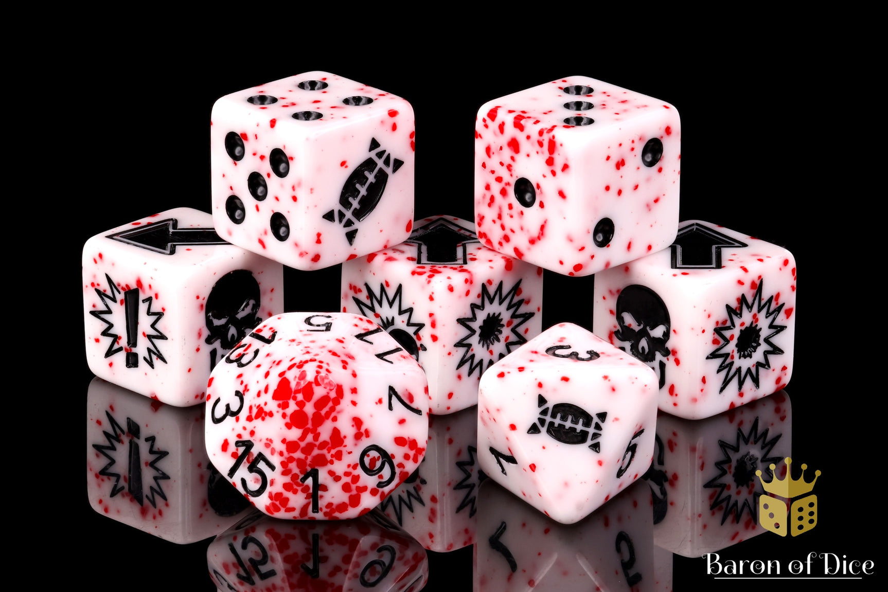 Murderous - Bloody Football Dice (Set of 7)