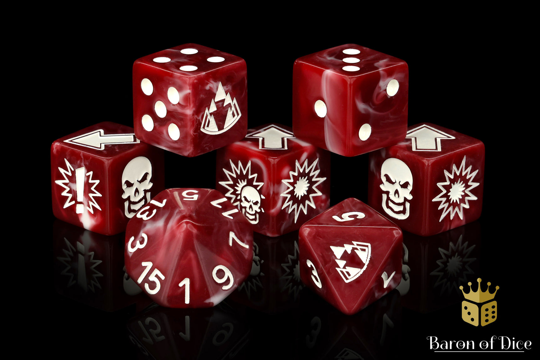 Blood Red - Bloody Football Dice (Set of 7)