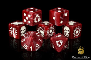 Blood Red - Bloody Football Dice (Set of 7)