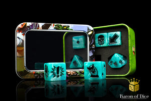 Ethereal Blue - Bloody Football Dice (Set of 7)