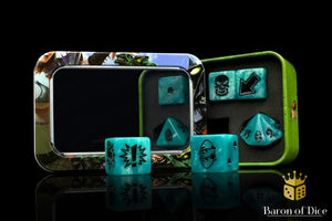 Ethereal Blue - Bloody Football Dice (Set of 7)