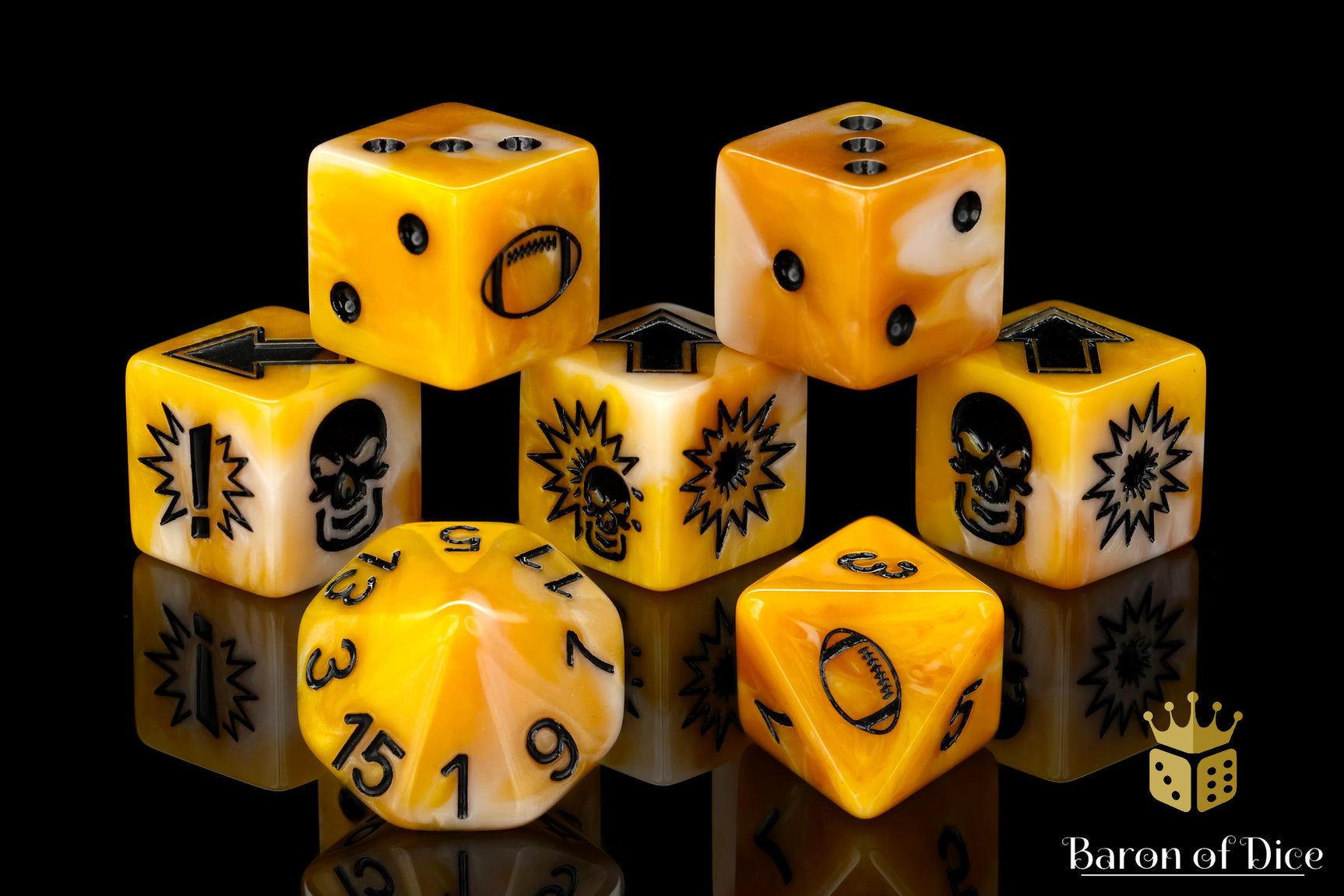 Go for Gold - Bloody Football Dice (Set of 7)