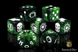 Warp Green - Bloody Football Dice (Set of 7)