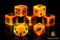 Orange Fire - Bloody Football Dice (Set of 7)