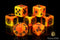 Orange Fire - Bloody Football Dice (Set of 7)