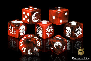 Chaos Red - Bloody Football Dice (Set of 7)