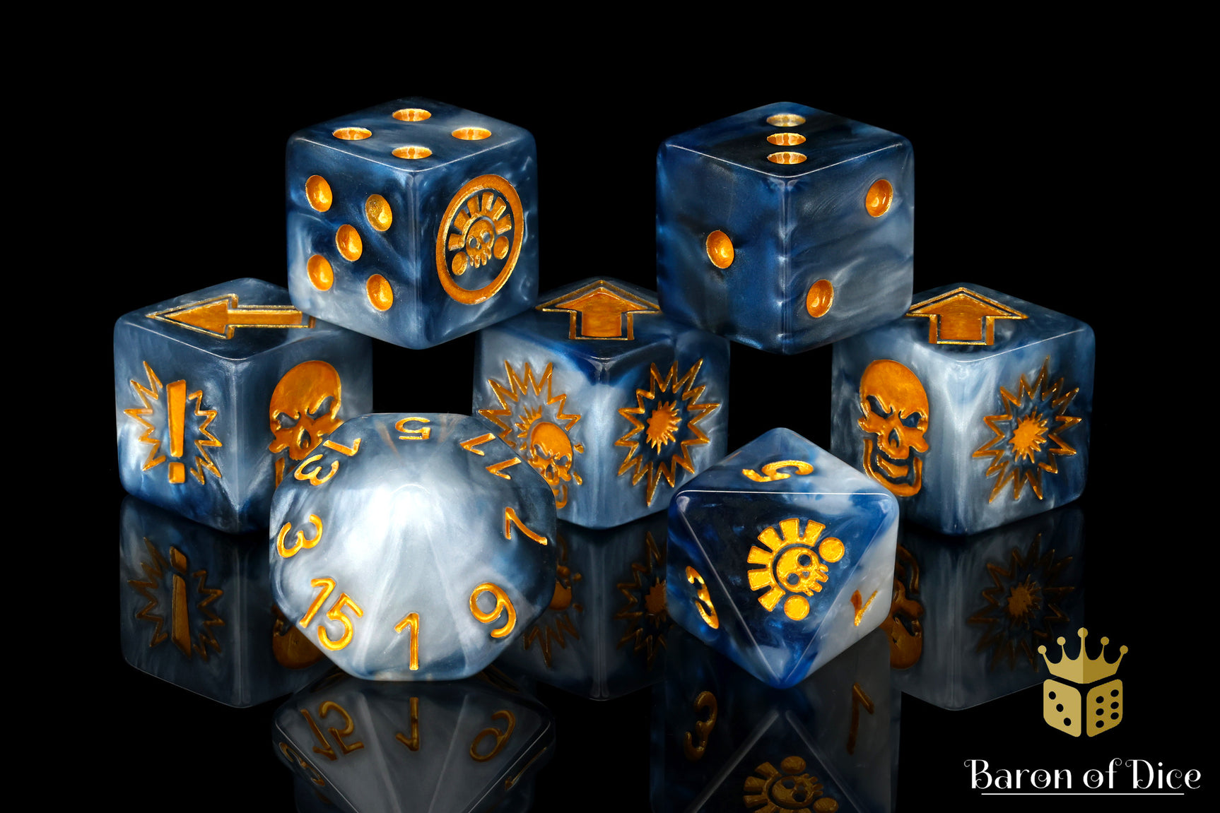 Titanium - Bloody Football Dice (Set of 7)