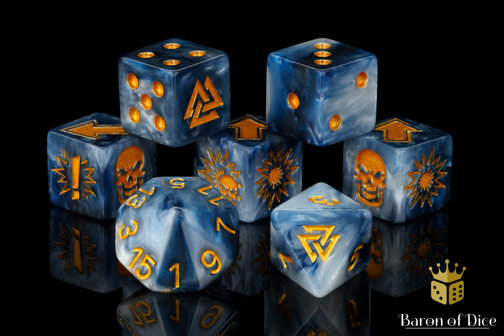 Titanium - Bloody Football Dice (Set of 7)