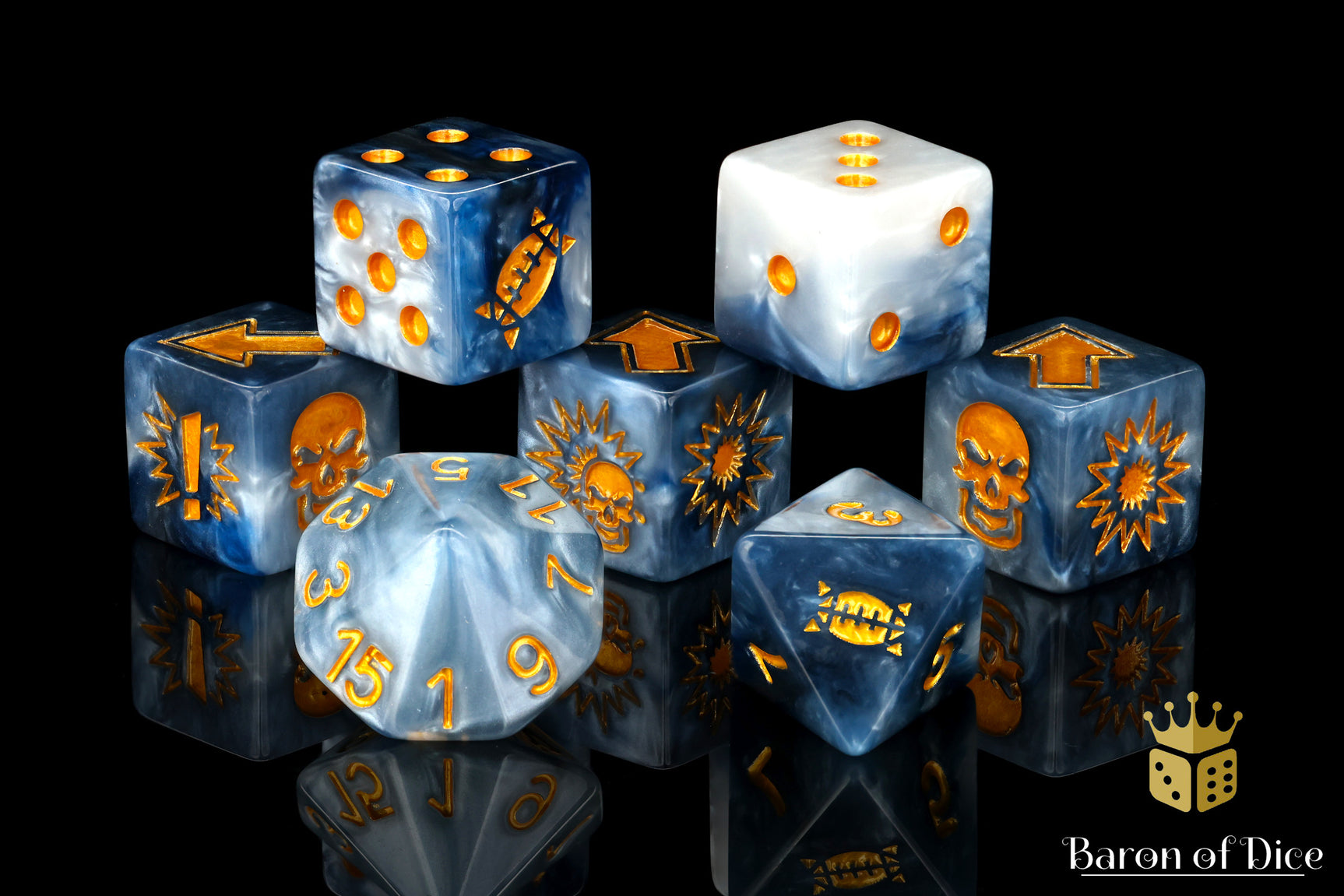 Titanium - Bloody Football Dice (Set of 7)