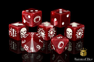 Blood Red - Bloody Football Dice (Set of 7)