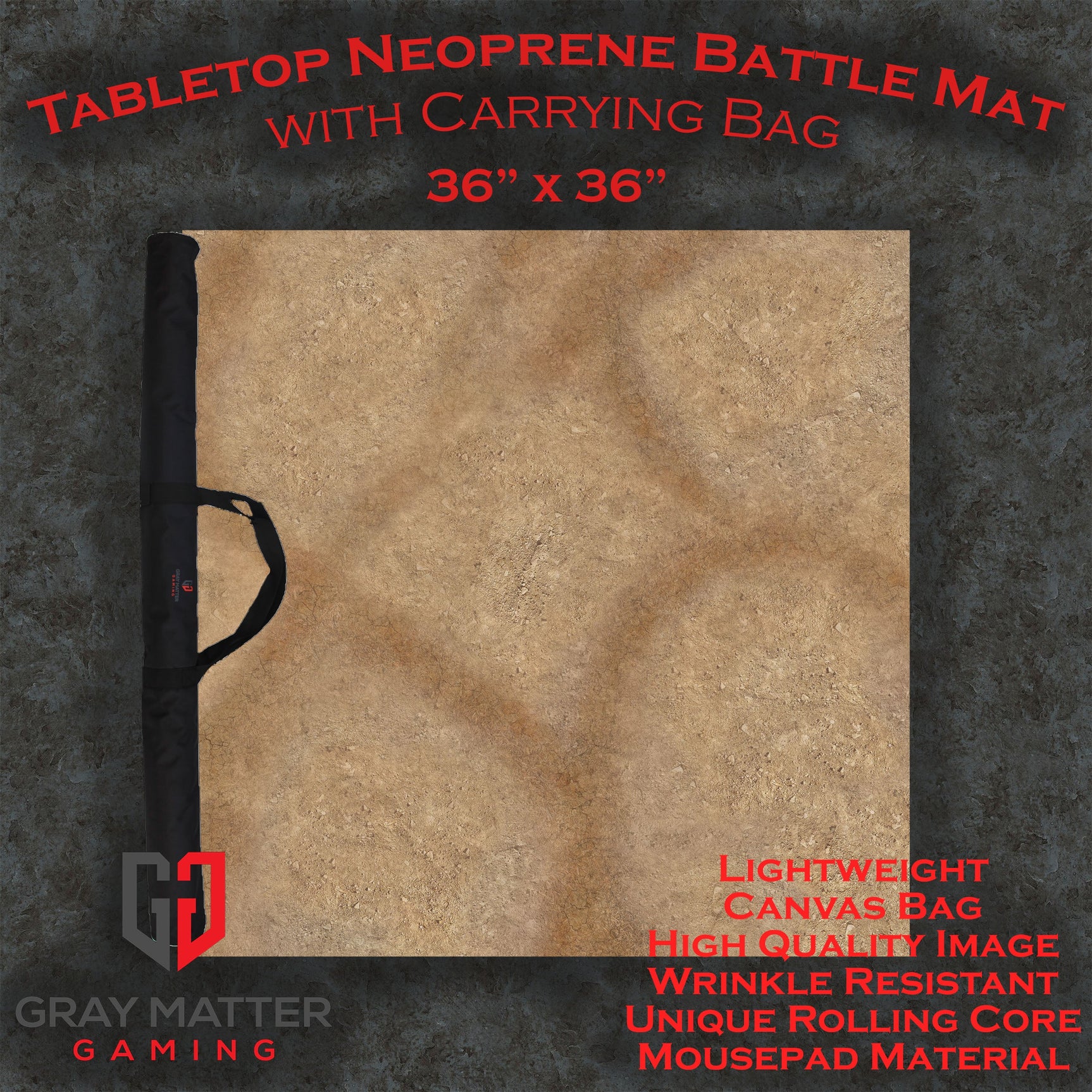 Desert Paths - Neoprene Battle Mat - Warhammer, AoS, 40K, Kill Team, MCP, Shatterpoint, Legion, More