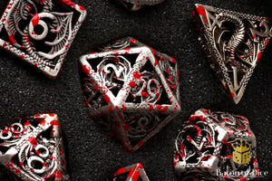 Bloody Dragon Metal RPG Dice - 7 Pieces