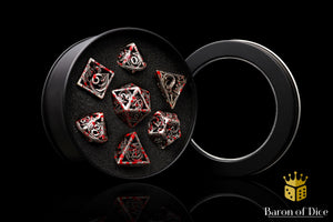 Bloody Dragon Metal RPG Dice - 7 Pieces