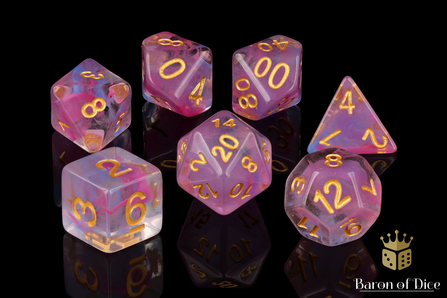 Cotton Candy RPG Dice Set - 7 Pieces