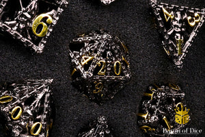 Pirate Skull Metal RPG Dice Set - 7 Pieces