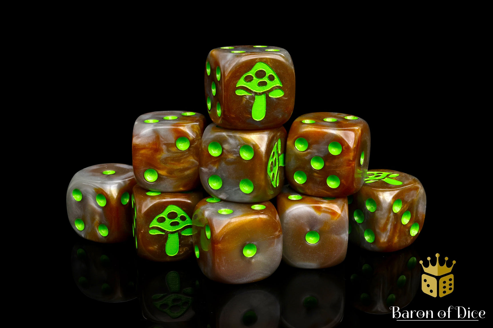 Shroom Dice - Bright Green