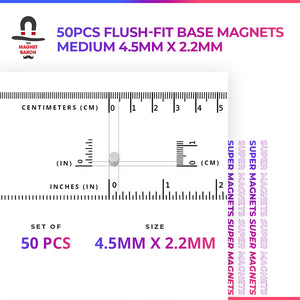 50pcs Flush-Fit Base Magnets